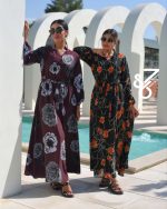 پیراهن ساحلی یقه دار کد 7680