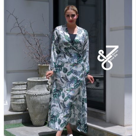 پیراهن ساحلی گلدار کد 7655