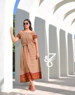 پیراهن ساحلی کرپ نخ گلدار کد 7702