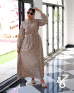 پیراهن ساحلی جلو دکمه گلدار کد 7679