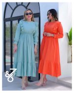 پیراهن ساحلی کمر کش کد 7610