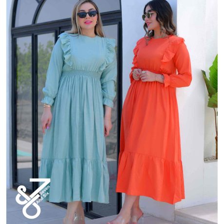 پیراهن ساحلی کمر کش کد 7610