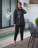 ساتن پلیسه گلدوزی لاله